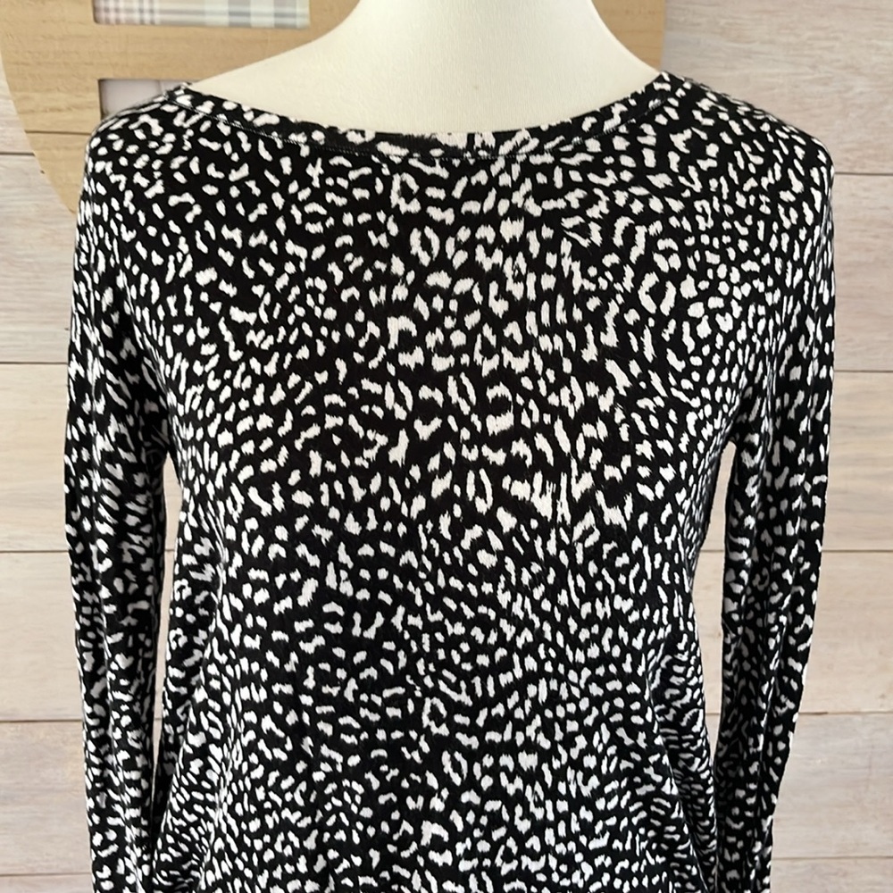 Michael Kors Black and White Patterned Women's Top XS - Picture 2 of 5